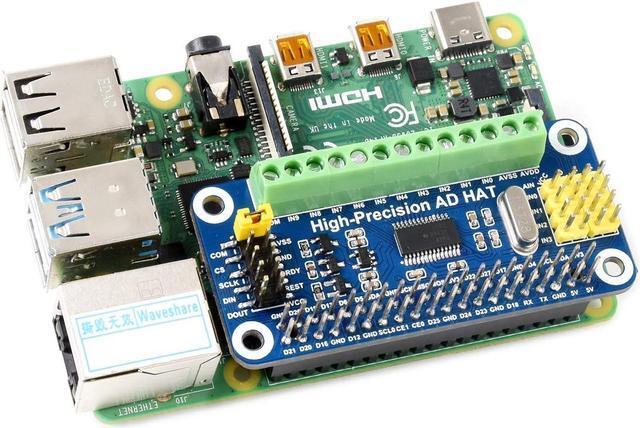 Main image of Waveshare High-Precision AD HAT for Raspberry Pi with ADS1263 10-Ch 32-Bit ADC Compatible with Raspberry Pi Series and Jetson Nano