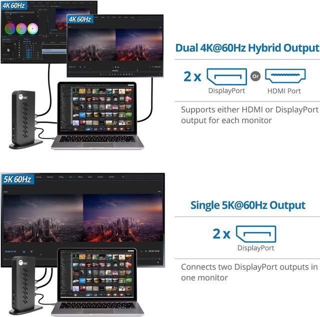 Main image of SIIG USB-C and USB 3.0 Universal Laptop Docking Station - for M1/M2/M3 Pro&Max MacBook&Windows, Dual 4K Monitor DisplayPort + HDMI, 6X USB 5G, Ethernet, 3.5mm Headset, Vertical Design (JU-DK0H11-S1)