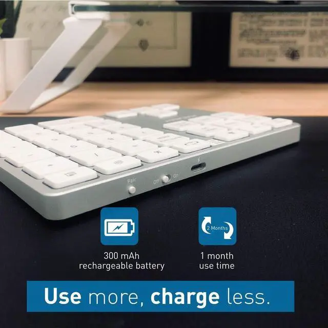 Main image of Macally Wireless Number Pad for Mac & PC and a Wireless Bluetooth Mouse, Work with Numbers More Efficiently
