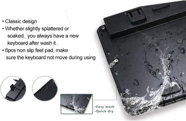 Main image of BoxWave Keyboard Compatible with HP Elite x2 1013 G3 Notebook PC - AquaProof USB Keyboard, Washable Waterproof Water Resistant USB Keyboard - Jet Black