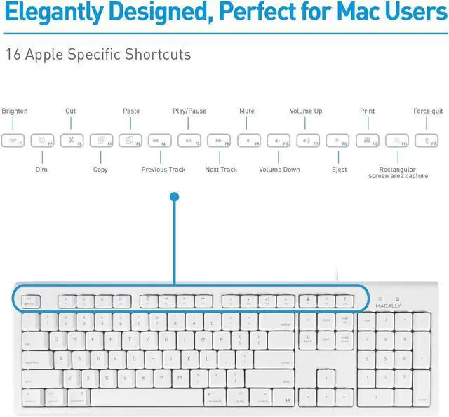 Main image of Macally Classic Mac Keyboard and a 1080P Webcam with Tripod & Built-in Microphone,