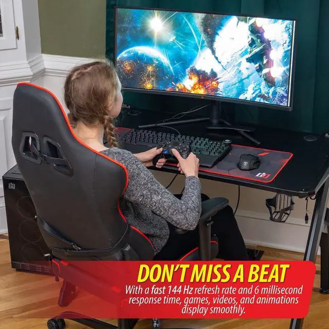Main image of Deco Gear 34" 3440x1440 21:9 Ultrawide Curved Monitor, 144Hz, HDR10, 4000:1 Contrast Ratio, 99% sRGB, 16.7 Million Colors, Adaptive Sync, Blue Light Reduction