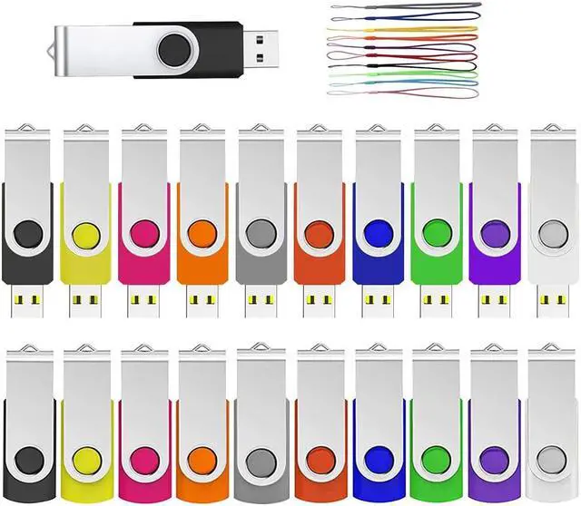 Main image of 20 Pack 1GB Flash Drives Bulk, ABLAZE USB 2.0 Thumb Drive Bulk with Lanyards Swivel Memory Stick Bulk U Disk 1GB Pendrive Jump Drive Zip Drive USB Pack (1GB,20 Pack, Mixcolor)