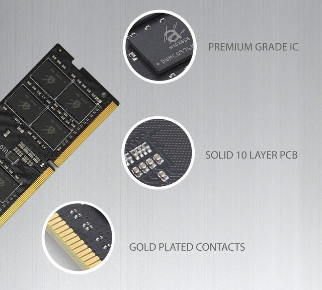 Alt view image 4 of 5 - Adamanta 16GB (1x16GB) DDR4 2400Mhz (or 2133MHz) PC4-19200 SODIMM 2Rx8 CL17 1.2v Non-ECC Unbuffered Notebook Laptop RAM Memory Upgrade