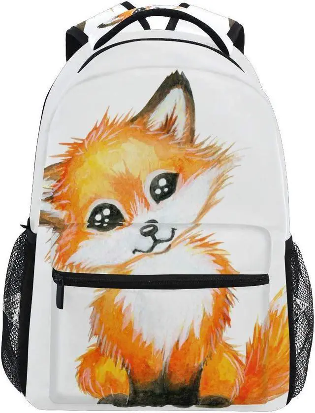 Main image of ALAZA Cute Little Fox Animal Print Large Backpack Personalized Laptop iPad Tablet Travel School Bag with Multiple Pockets