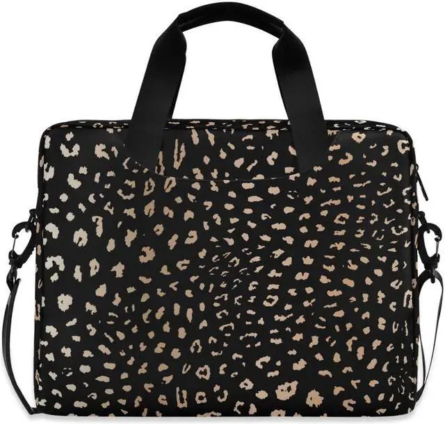 Main image of ALAZA Realistic Leopard Cheetah Print Animal Laptop Case Bag Sleeve Portable Crossbody Messenger Briefcase w/Strap Handle, 13 14 15.6 inch