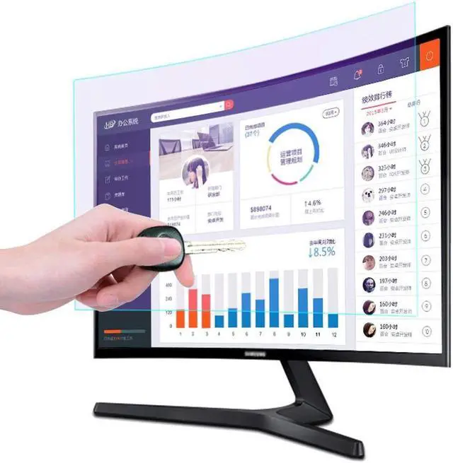 Alt view image 4 of 5 - ALXDR Anti Blue Light Screen Protector Anti Glare Filter for 34 Inch Gaming Monitor Curved Ultrawide 21: 9, Reduces Eye Strain with Blue Light Detection Lamp