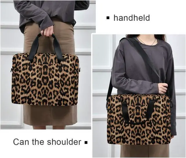 Alt view image 5 of 5 - ALAZA Cheeteh Leopard Print Animal Laptop Case Bag Sleeve Portable Crossbody Messenger Briefcase w/Strap Handle, 13 14 15.6 inch