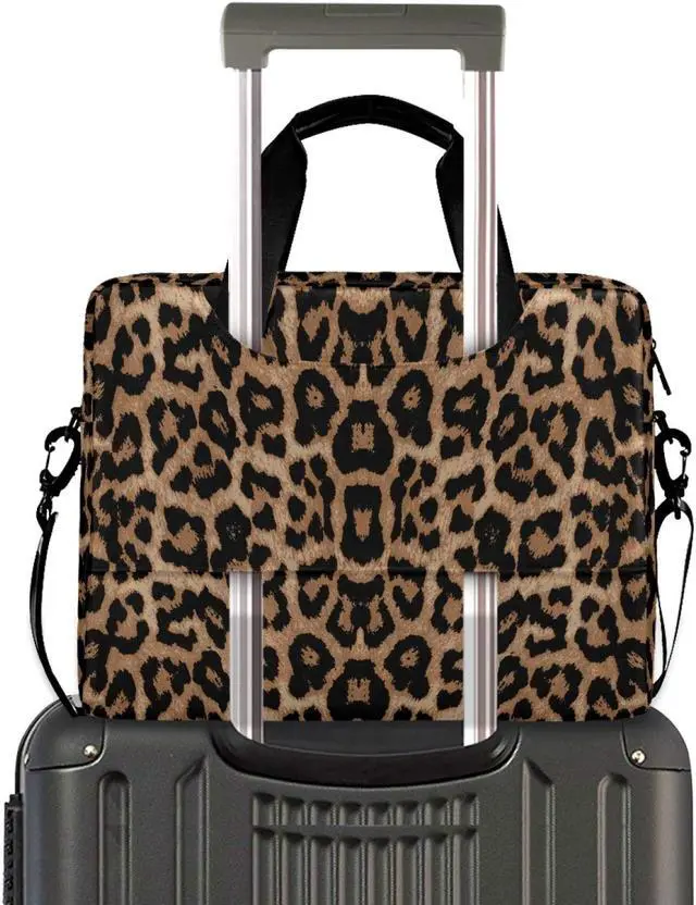 Alt view image 2 of 5 - ALAZA Cheeteh Leopard Print Animal Laptop Case Bag Sleeve Portable Crossbody Messenger Briefcase w/Strap Handle, 13 14 15.6 inch
