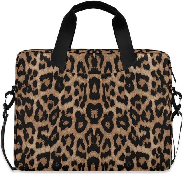 Main image of ALAZA Cheeteh Leopard Print Animal Laptop Case Bag Sleeve Portable Crossbody Messenger Briefcase w/Strap Handle, 13 14 15.6 inch