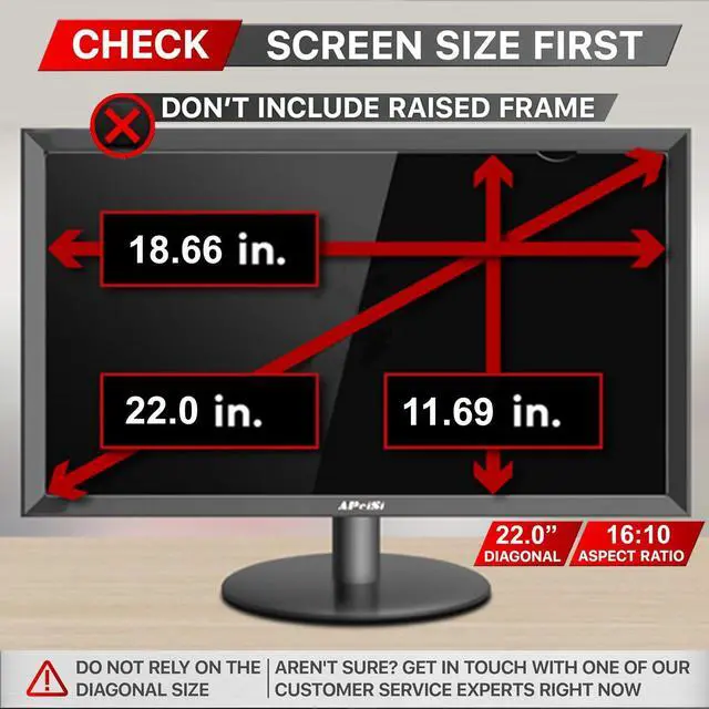 Alt view image 2 of 5 - APeiSi 22 Inch Privacy Screen Filter for Computer Widescreen 16:10 Monitor - Privacy Shield,Anti-Glare and Anti-Blue light Protector