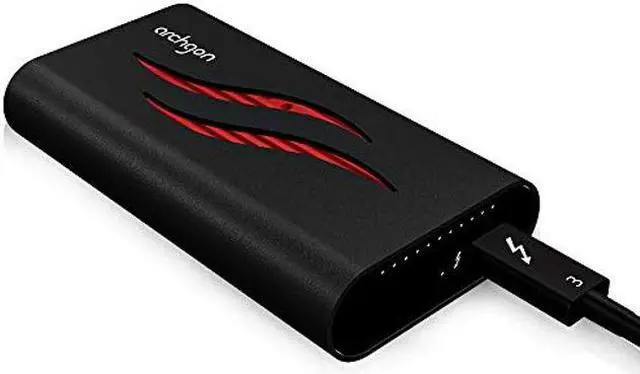 Main image of archgon 1TB Thunderbolt 3 Certified Aluminum External SSD Portable M.2 PCIe NVMe Solid State Drive with Dual Layer Heatsink Max. Speed up to Read 3400MB/s Model X92 (1TB, Black)