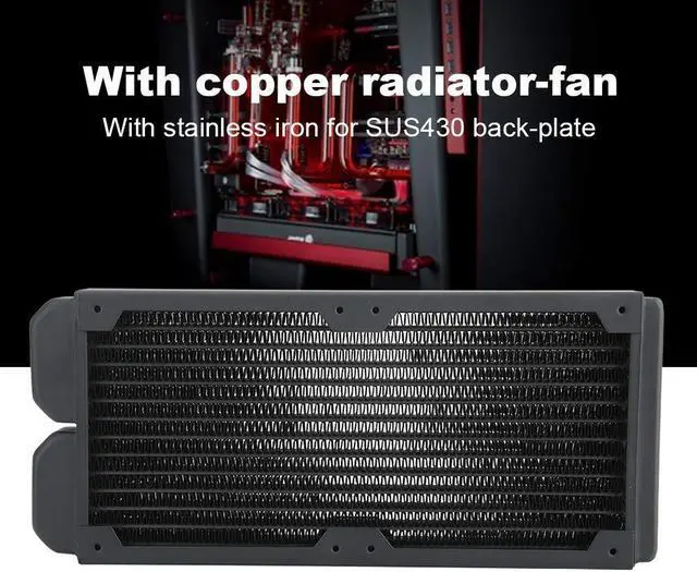 Alt view image 3 of 5 - ASHATA Copper Radiator, 240mm Water Cooling Radiator with G1/4 Thread, 14 Pipes Water Cooling Cooler for PC Computer CPU Heat Sink, TSRP-TW240