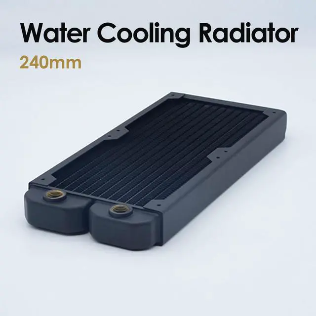 Alt view image 2 of 5 - ASHATA Copper Radiator, 240mm Water Cooling Radiator with G1/4 Thread, 14 Pipes Water Cooling Cooler for PC Computer CPU Heat Sink, TSRP-TW240