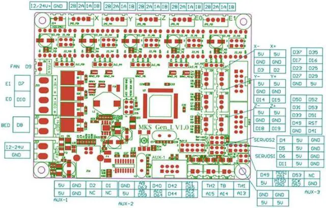 Alt view image 5 of 5 - 3D Printer Controller Board MKS GEN L V1.0 Controller Board 3D Printer Kit Mainboard Ramps1.4 Dual Extruder Touch