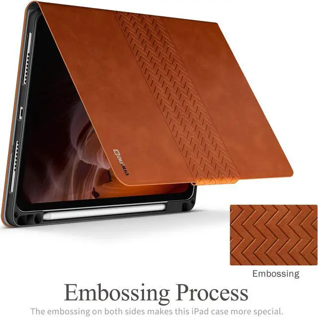 Alt view image 5 of 5 - auaua Case for iPad Pro 11 inch 2022 4th Generation, 3rd/2nd/1st Gen Stand Cover with Pencil Holder, Auto Sleep/Wake Shockproof Smart Cover, PU Leather(Brown)