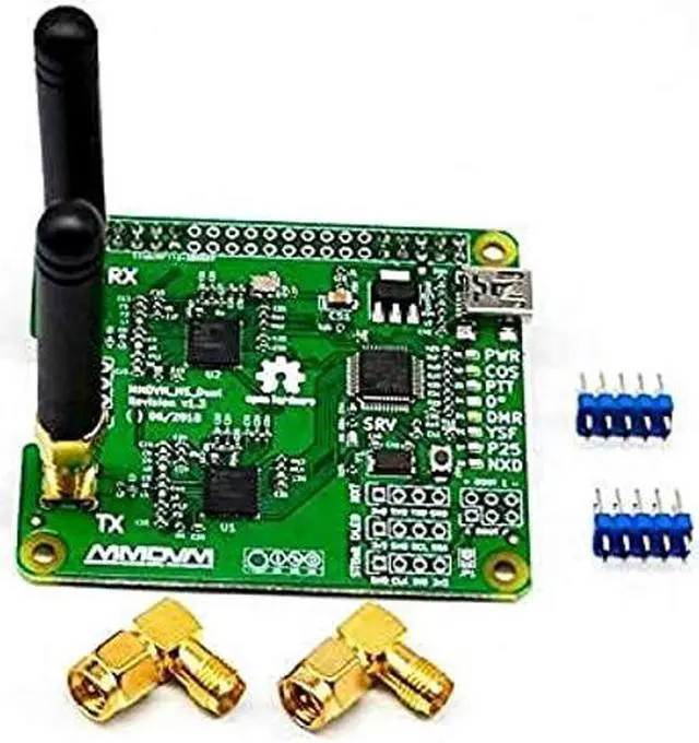 Alt view image 3 of 5 - MMDVM Duplex Hotspot Module Dual Hat V1.5.2 Support P25 DMR YSF NXDN DMR Slot 1 + Slot 2 for Raspberry pi with USB Port (Without OLED)