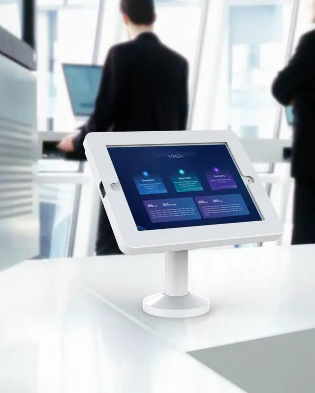 Alt view image 2 of 5 - Beelta Tablet Stand for Desk, Compatible with iPad 10.2" Gen 7 8 9, All Metal Key Lock Tablet Mount