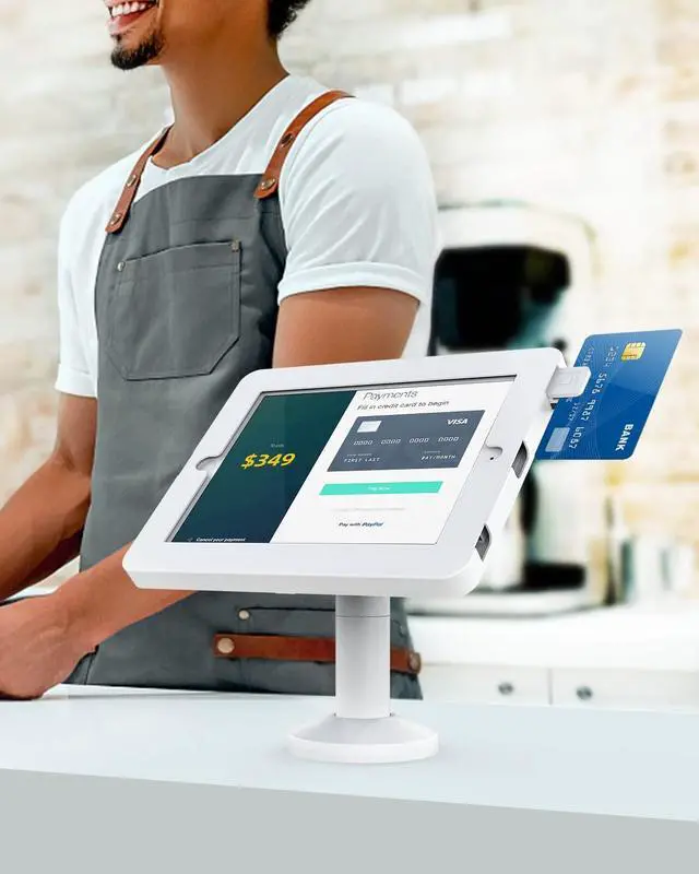 Alt view image 3 of 5 - Beelta Tablet Stand for Desk, Compatible with iPad 10.2" Gen 7 8 9, All Metal Key Lock Tablet Mount