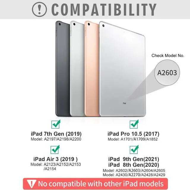 Alt view image 2 of 5 - Keyboard and Case for iPad 7th/8th/9th Generation 10.2-inch 2018/2020/2021, iPad Air 3 2019, 2017 iPad Pro 10.5-inch Case with Pencil Holder, Detachable Wireless BT Keyboard, Tablet Smart Cover(Pink)