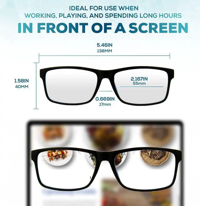 Alt view image 4 of 5 - 2 Pack Of Blue Light Blocking Glasses  Anti-Fatigue Computer Monitor Gaming Glasses Prevent Headaches Gamer Glasses
