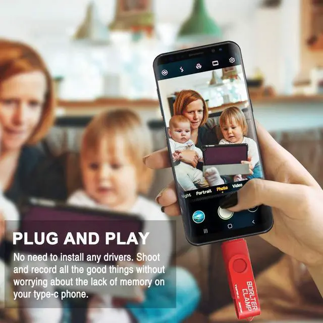 Alt view image 3 of 5 - 512GB USB Type-C Flash Drive, BorlterClamp USB C 3.0 Jump Drive Memory Stick Dual Port for Android Smartphones Samsung Galaxy S10/S9/S8/Note 9, LG, Huawei, Tablets & Computer (Red)