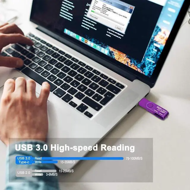 Alt view image 4 of 5 - 512GB USB Type-C Flash Drive, BorlterClamp USB C 3.0 Jump Drive Memory Stick Dual Port for Android Smartphones Samsung Galaxy S10/S9/S8/Note 9, LG, Huawei, Tablets & Computer (Purple)