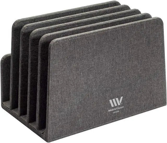 Alt view image 2 of 5 - MobileVision Multi Device Stand & Organizer for Smartphones, Tablets and Laptops, Executive Dark Gray, 5 Slots