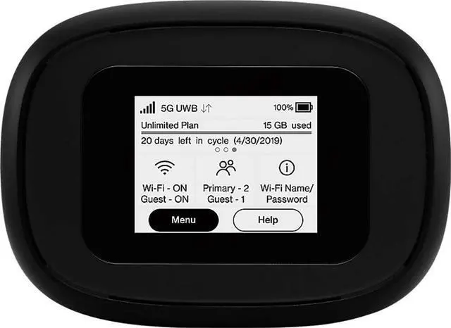 Alt view image 2 of 5 - C5G Bundle | Inseego Verizon 5G and 4G LTE MiFi M1000 Hotspot Bundled with 2 Batteries (1 Stock + 1 Extra) | Connect up to 15 WiFi Devices and 1 Wired | Great for Remote Workers Wi-Fi 2.4 GHz & 5 GHz