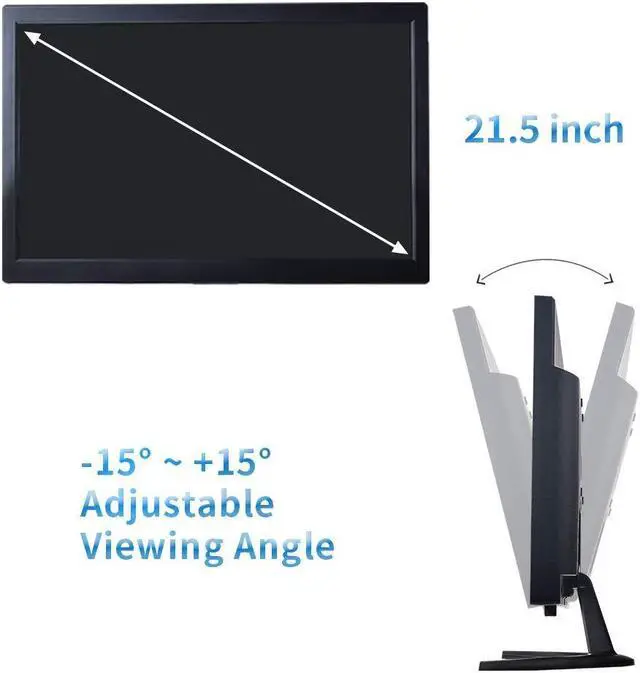 Alt view image 3 of 5 - Cocar 21.5" CCTV Monitor, 16:9 BNC Monitor 1920x1080 Composite Component YPbPr/BNC/VGA/HDMI/Audio in Out, VESA Wall Mounting TFT LCD Display for Home Security Systems Surveillance Camera STB DVR NVR