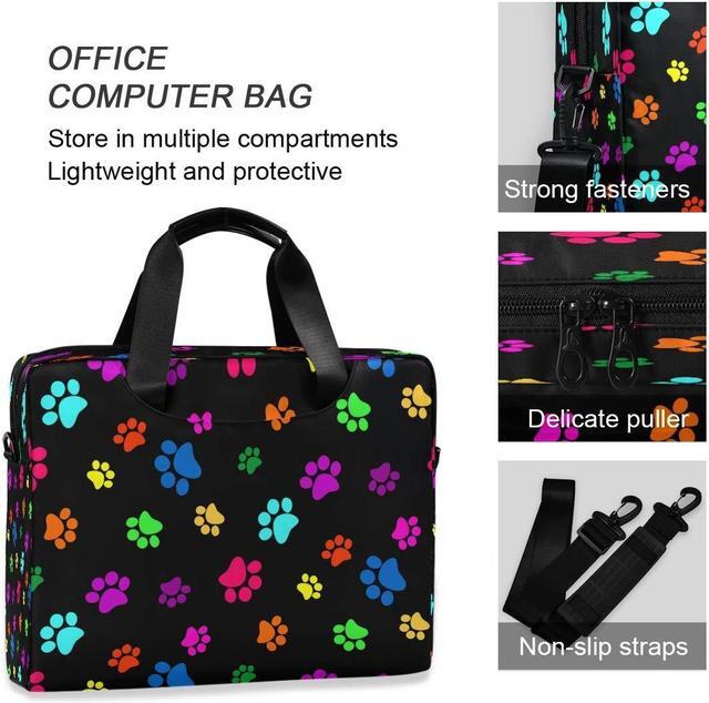 Alt view image 3 of 5 - Laptop Bag Colorful Dog Cat Paw Print Laptops Case Sleeve Briefcase Notebook Computer Bag
