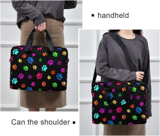 Alt view image 4 of 5 - Laptop Bag Colorful Dog Cat Paw Print Laptops Case Sleeve Briefcase Notebook Computer Bag