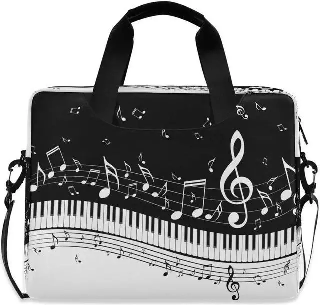 Main image of Laptop Case Abstract Music Note Piano Laptops Sleeve Shoulder Messenger Bag Briefcase Notebook Computer Tablet Bags with Strap Handle for Women Man Boys Girls 16 Inch