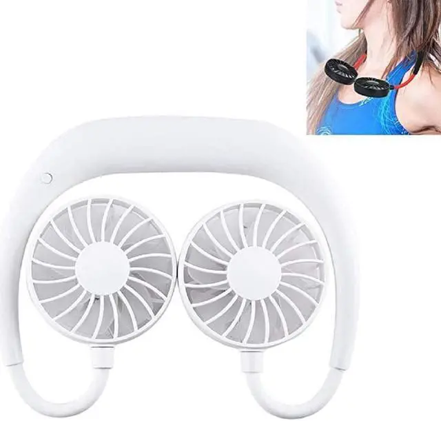 Main image of VARWANEO Neck Fan Portable USB Mini Neck Hanging Dual-Head Fan Handy Cooler Personal Fans