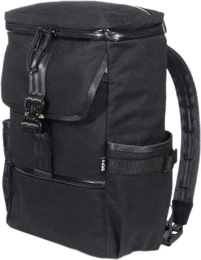 Main image of DEFY Menace Backpack 2.0 | Waxed Canvas Backpack | 18 Liter Utility For Men | Premium Tech Bag w/ 16 Inch Laptop Sleeve | Water Repellent Travel & Commuter Pack (Black)