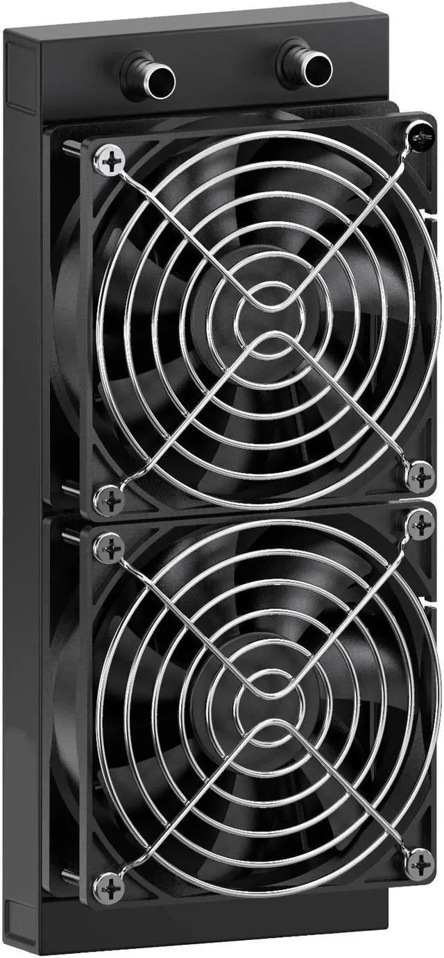 Main image of Clyxgs Water Cooling Radiator, 12 Pipe Aluminum Heat Exchanger Radiator with Fan for PC CPU Computer Water Cool System DC12V 240mm Black