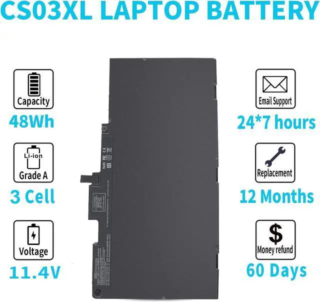 Alt view image 4 of 5 - CS03XL Battery for HP EliteBook 840 850 745 755 848 G3 G4 ZBook 15u G3 G4 mt42 mt43 CS03046XL 800513-001 800231-1C1 800231-141 800231-271 HSTNN-IB6Y HSTNN-UB6S HSTNN-I33C HSTNN-I41C T7B32AA cso3xl