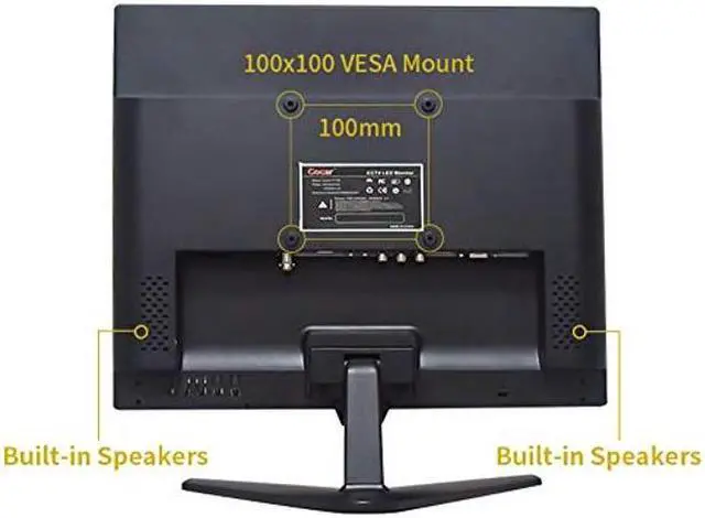 Alt view image 3 of 5 - Cocar 17 inch Security Monitor, Security Monitor Screen, LCD CCTV Display for Home Security Systems Surveillance Camera STB PC, 1280x1024 Vesa Wall Mount Built-in Speaker, BNC/VGA/HDMI/Audio in&Out