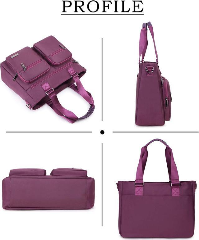 Alt view image 4 of 5 - La Packmore Water Repellent Nylon Shoulder Bag Handbag Laptop Tote Travel Work School Clinic Nurse Tote (Mulbery)