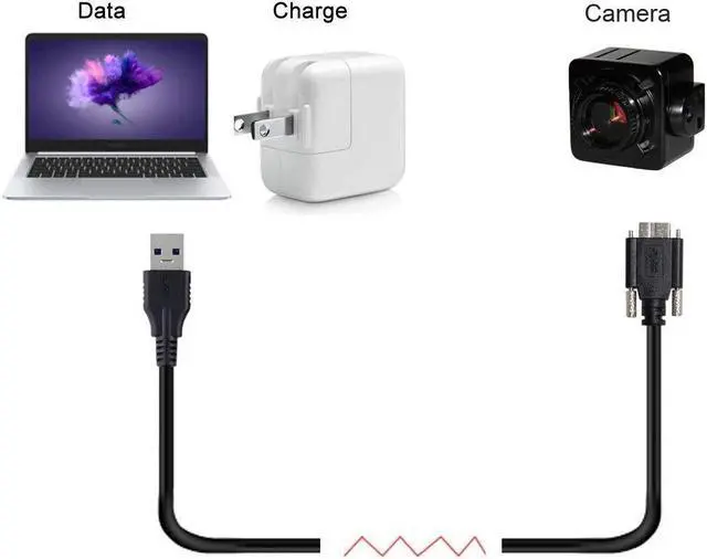 Alt view image 3 of 5 - chenyang Micro USB 3.0 Cable, USB 3.0 Type A Male to Micro B Male Cable with Repeater Chipset/Mount Panel Screws 8.0M.