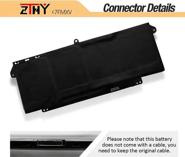 Alt view image 4 of 5 - 7FMXV 63Wh Laptop Battery Replacement for Dell Latitude 5320 7320 7420 7520 Latitude 5320 2-in-1/7320 2-in-1/7420 2-in-1 P133G P134G P135G P136G P138G P139G P110F TN2GY 9JM71 4M1JN 1PP63 15.2V 4-Cell