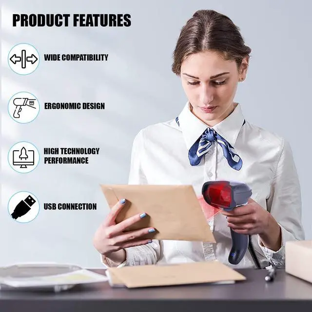 Alt view image 2 of 5 - Datalogic Gryphon GD4590-HD (High Density) Handheld 2D/1D Barcode Scanner with USB Cable