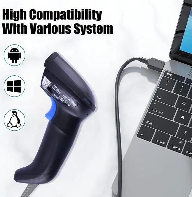 Alt view image 3 of 5 - Datalogic Gryphon GD4590-HD (High Density) Handheld 2D/1D Barcode Scanner with USB Cable