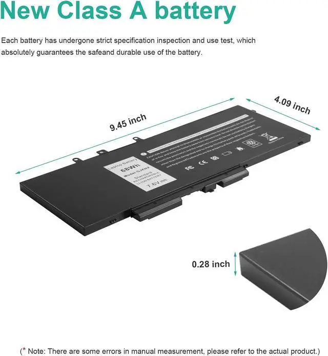 Alt view image 3 of 5 - Fancy Buying 68W GJKNX Laptop Battery for Dell Latitude 5480 5580 5280 5288 5290 5488 5490 5491 5495 5590 5591 E5480 E5580 E5490 E5590 Precision 15 3520 3530 DY9NT 0DY9NT GD1JP 0GD1JP 5YHR4 451-BBZG