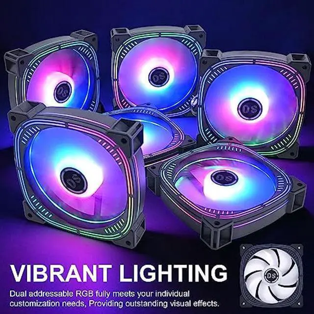Alt view image 2 of 5 - DS leddess Rainbow LED RGB Fans with Controller for PC Case, CPU Cooler, Radiators System (6pcs RGB Fans, G Series)