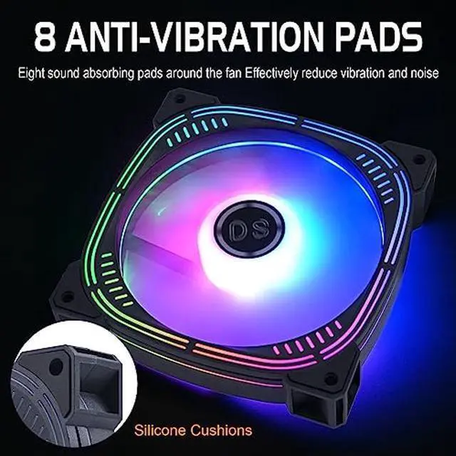 Alt view image 3 of 5 - DS leddess Rainbow LED RGB Fans with Controller for PC Case, CPU Cooler, Radiators System (6pcs RGB Fans, G Series)