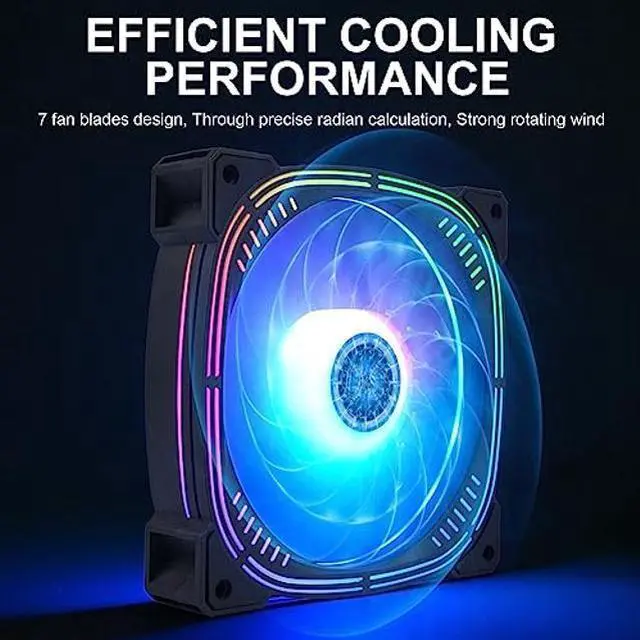 Alt view image 4 of 5 - DS leddess Rainbow LED RGB Fans with Controller for PC Case, CPU Cooler, Radiators System (6pcs RGB Fans, G Series)