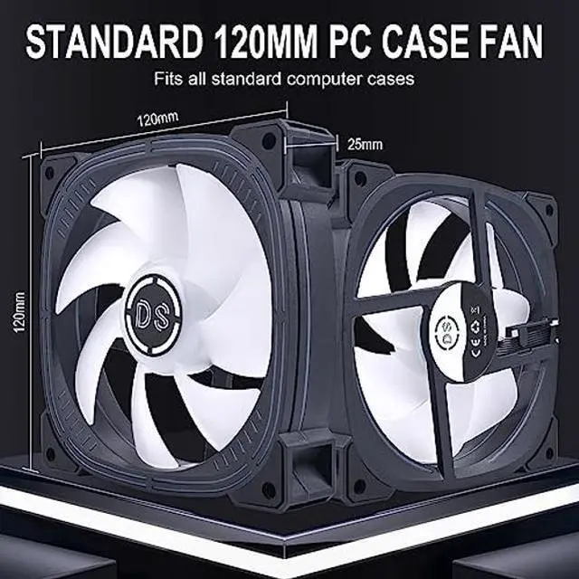 Alt view image 5 of 5 - DS leddess Rainbow LED RGB Fans with Controller for PC Case, CPU Cooler, Radiators System (6pcs RGB Fans, G Series)