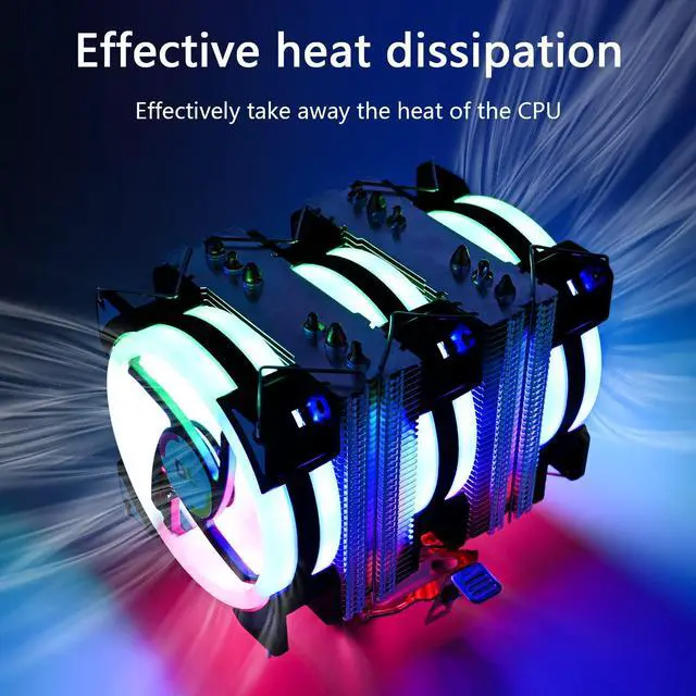 Alt view image 3 of 5 - DS Leddess 6-Heat Pipe 90MM PC Fans - 3Pack RGB, PWM, C Series for Intl LGA 1366, 1155, 1156, 2011, 1200, AM4