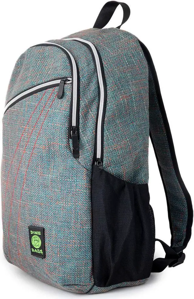Alt view image 2 of 5 - DIME BAGS City Dweller Casual Hemp Backpack with Padded Laptop Compartment and Water Bottle Holder (Aqua)